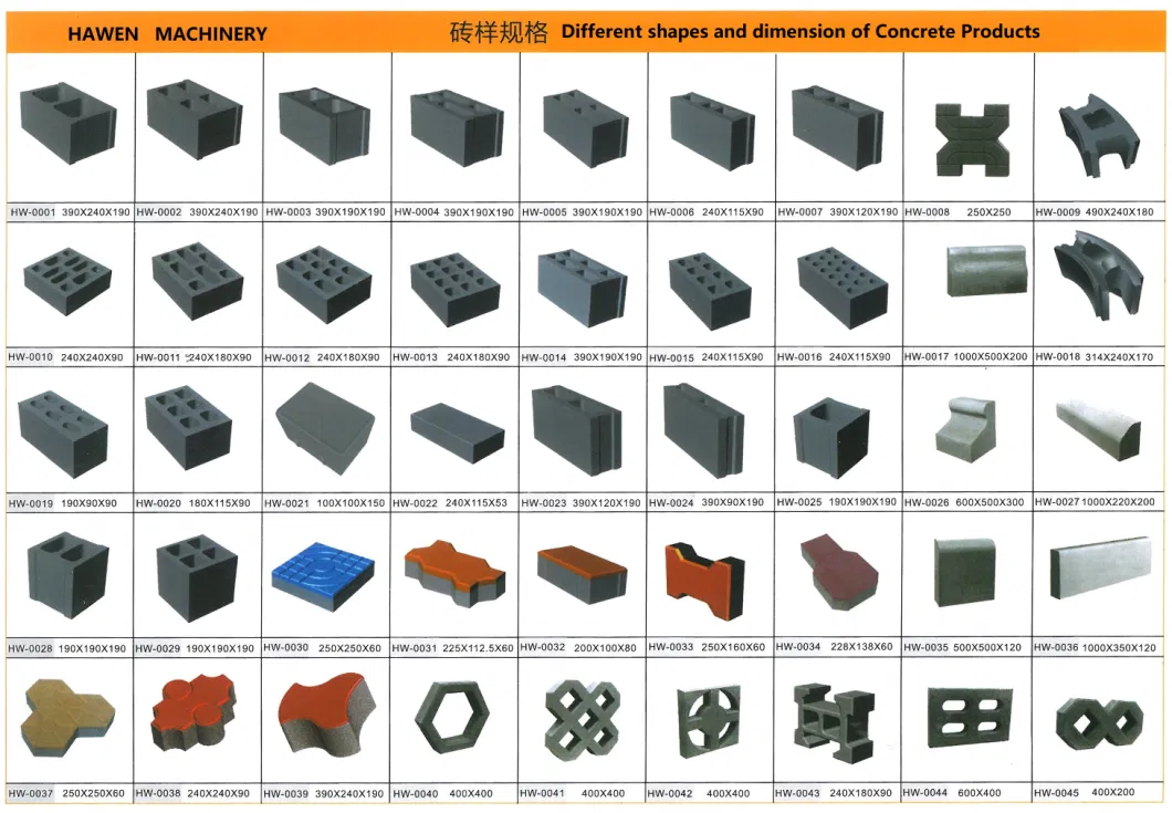 High Quality Hess Hollow Block, Solid Brick Mould, Curbstone Mould