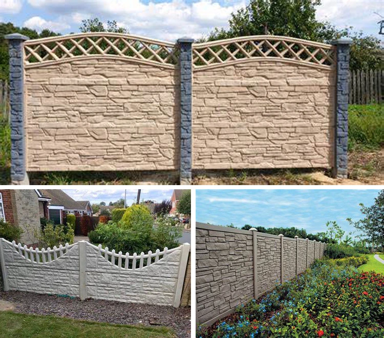Decorative Precast Concrete Wall Fence Form Post Mould Railing Artificial Stone Wall Panel Plastic Molds