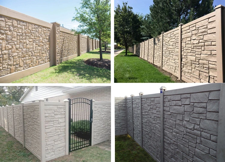 Decorative Precast Concrete Wall Fence Form Post Mould Railing Artificial Stone Wall Panel Plastic Molds