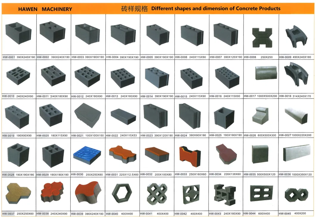 All Different Shape Paver, Curbstone, Solid Birck, Hollow Block Mould.